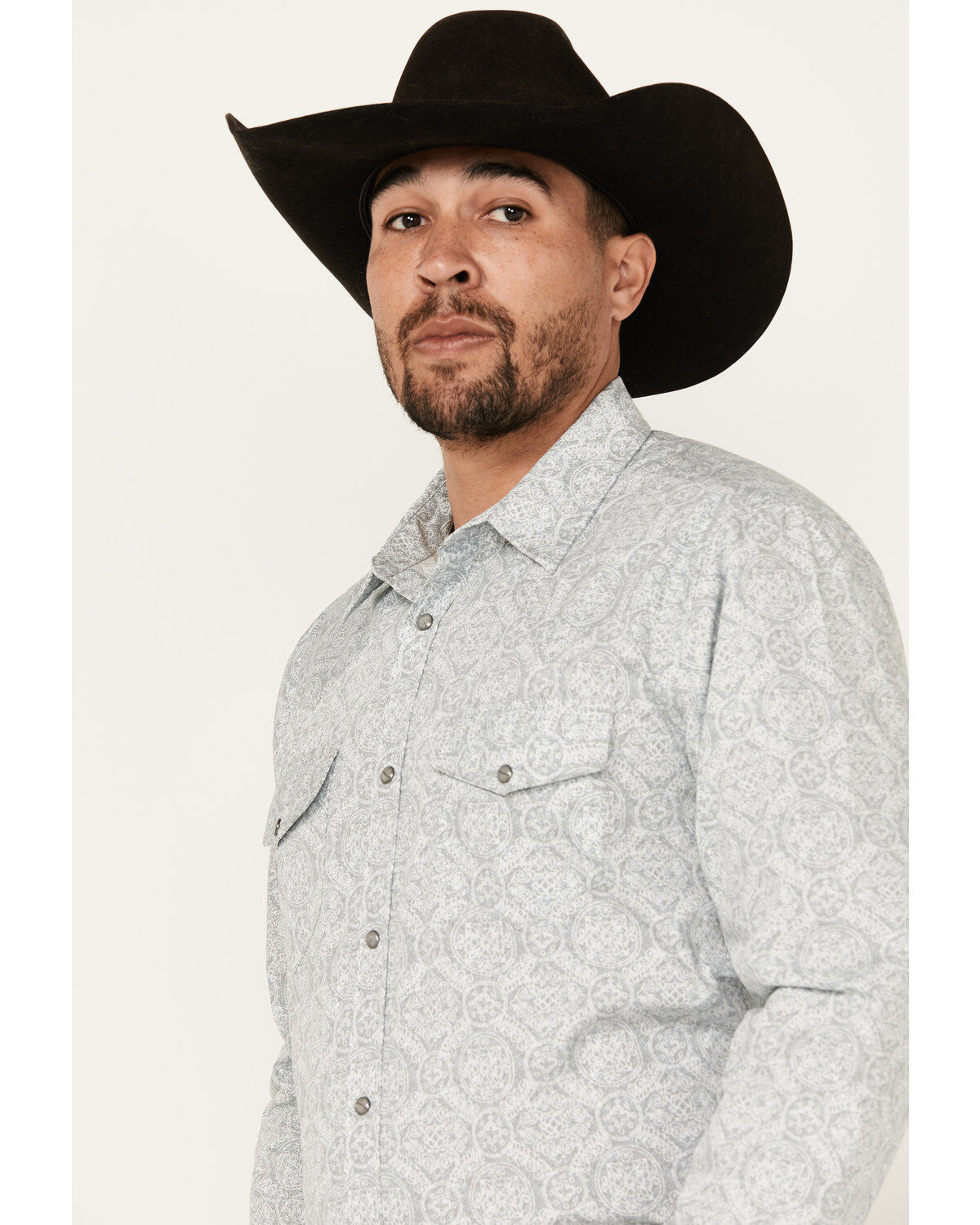 Gibson Trading Co Men's Pavement Medallion Print Long Sleeve Pearl Snap Western Shirt