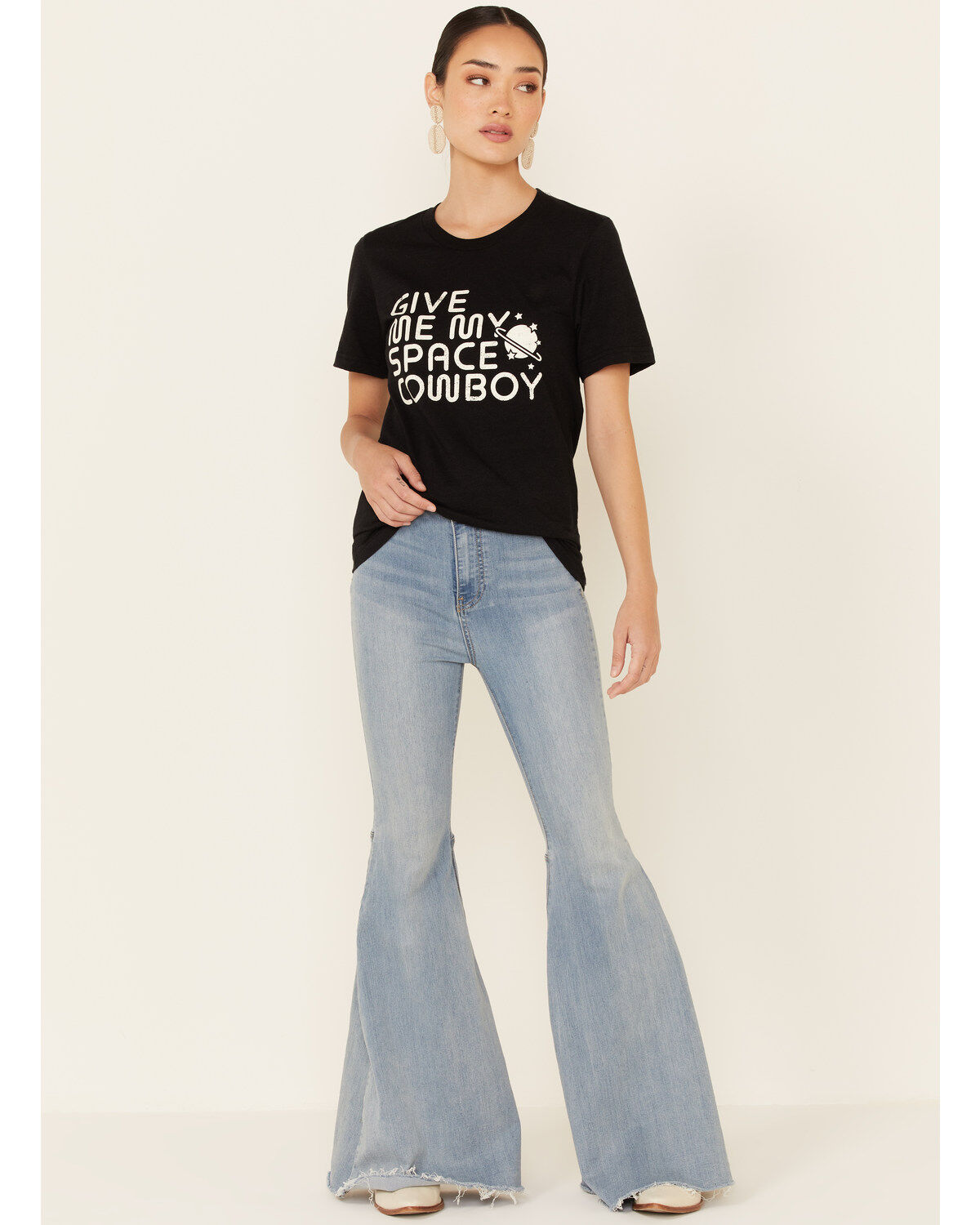 Ali Dee Women's Give Me My Space Cowboy Graphic Short Sleeve Tee