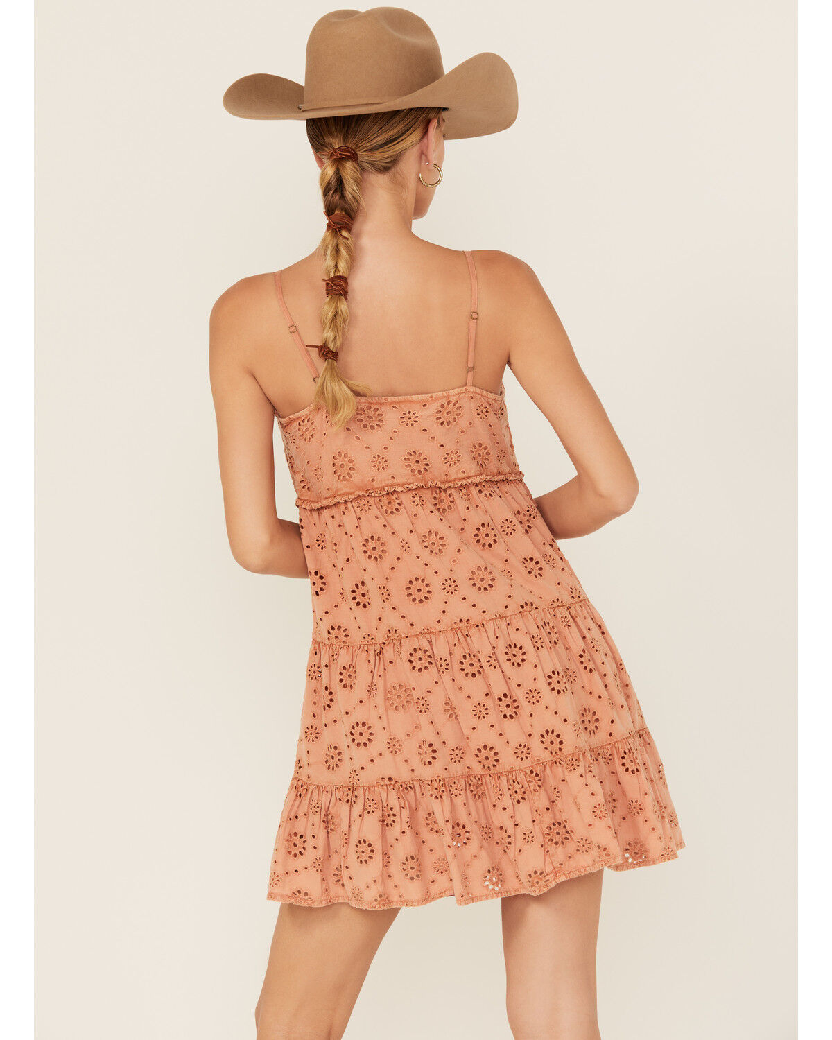 Rock & Roll Denim Women's Eyelet Sleeveless Mini Dress