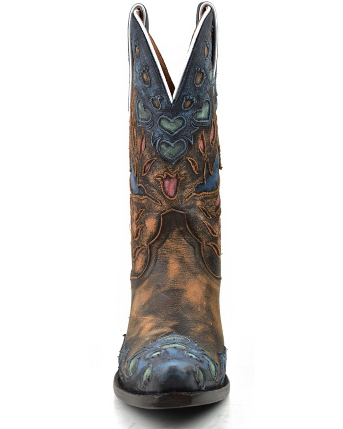 Dan Post Women's Humming Bird Heart and Floral Inlay Western Boots - Snip Toe