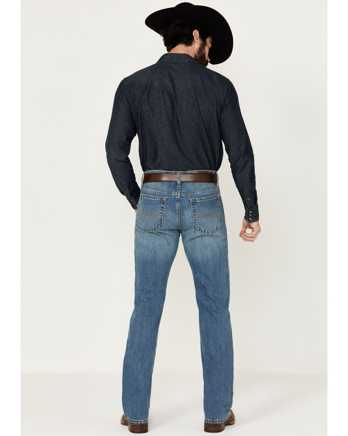 Cody James Men's Roughstock Medium Wash Slim Straight Rigid Denim Jeans