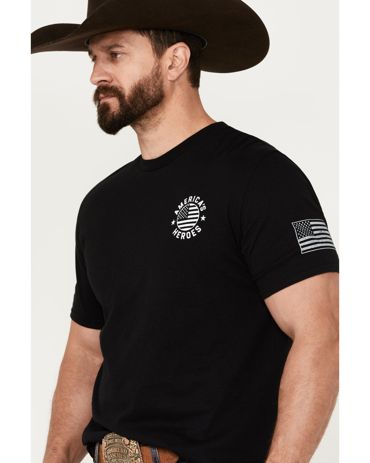 Buck Wear Men's America's Heroes Short Sleeve Graphic T-Shirt