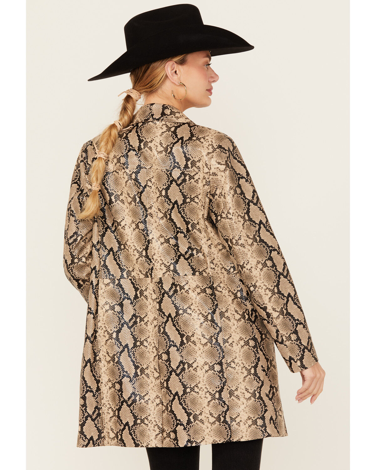 BLANKNYC Women's Snake Print Faux Leather Coat