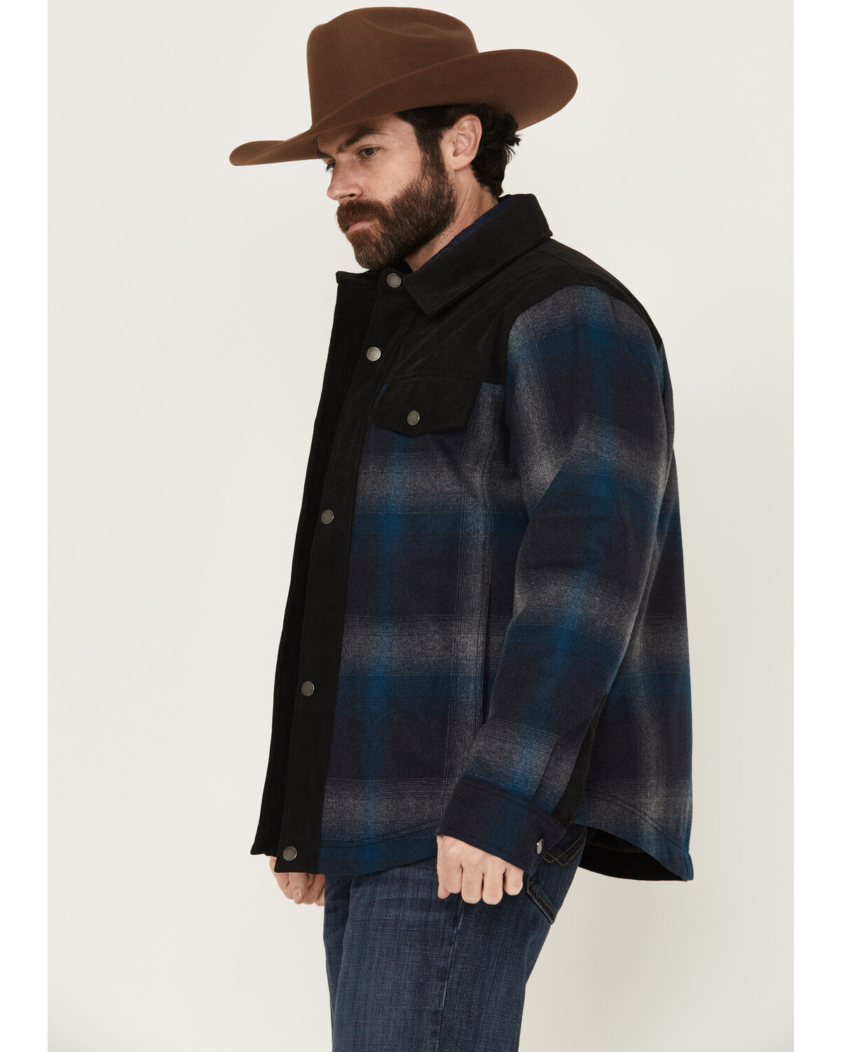 Pendleton Men's Timberline Plaid Print Quilted Snap Shirt Jacket