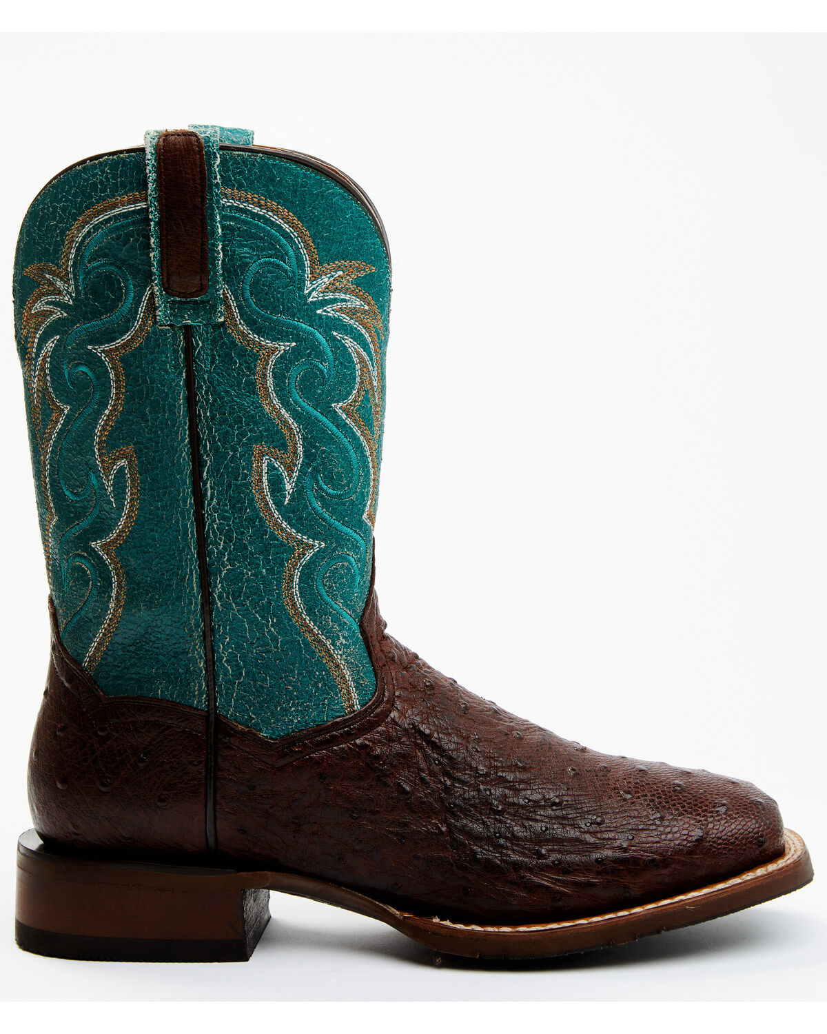 Dan Post Men's Exotic Full-Quill Ostrich Western Boots - Broad Square Toe