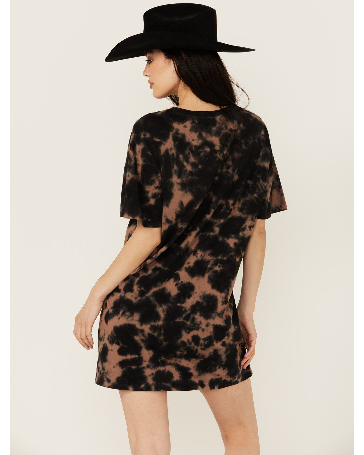 Rock & Roll Denim Women's Tie Dye Graphic Mini Shirt Dress