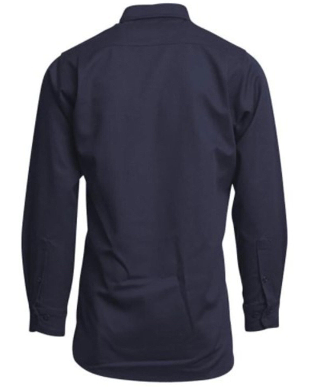 Lapco Men's FR Solid Navy Gold Label Long Sleeve Button Down Uniform Work Shirt