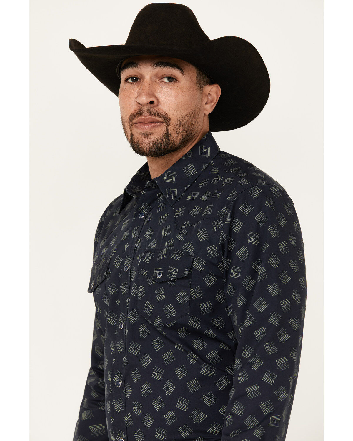 Gibson Trading Co Men's Shrapnel Geo Print Long Sleeve Snap Western Shirt