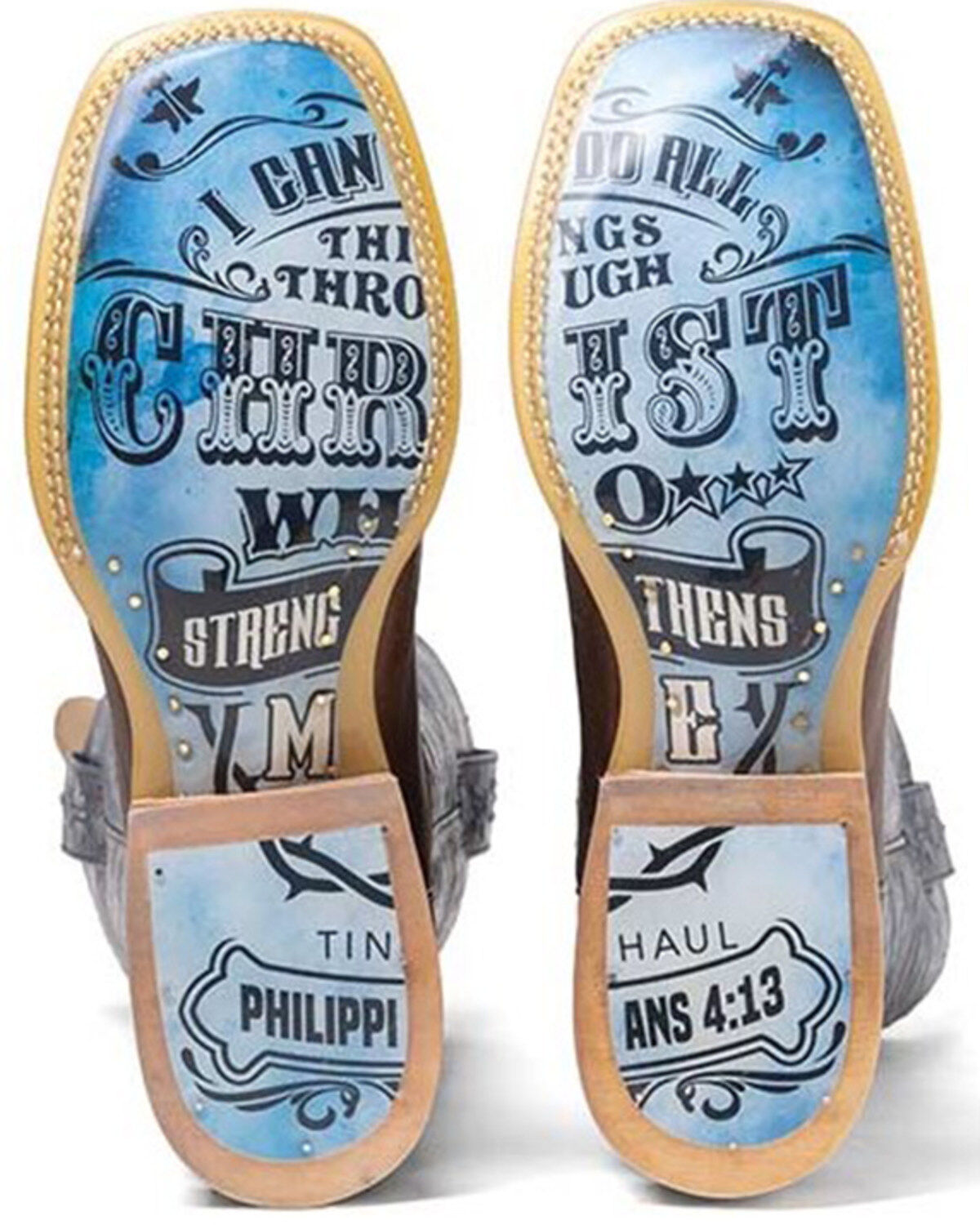 Tin Haul Men's Ichtus Cross Western Boots - Broad Square Toe