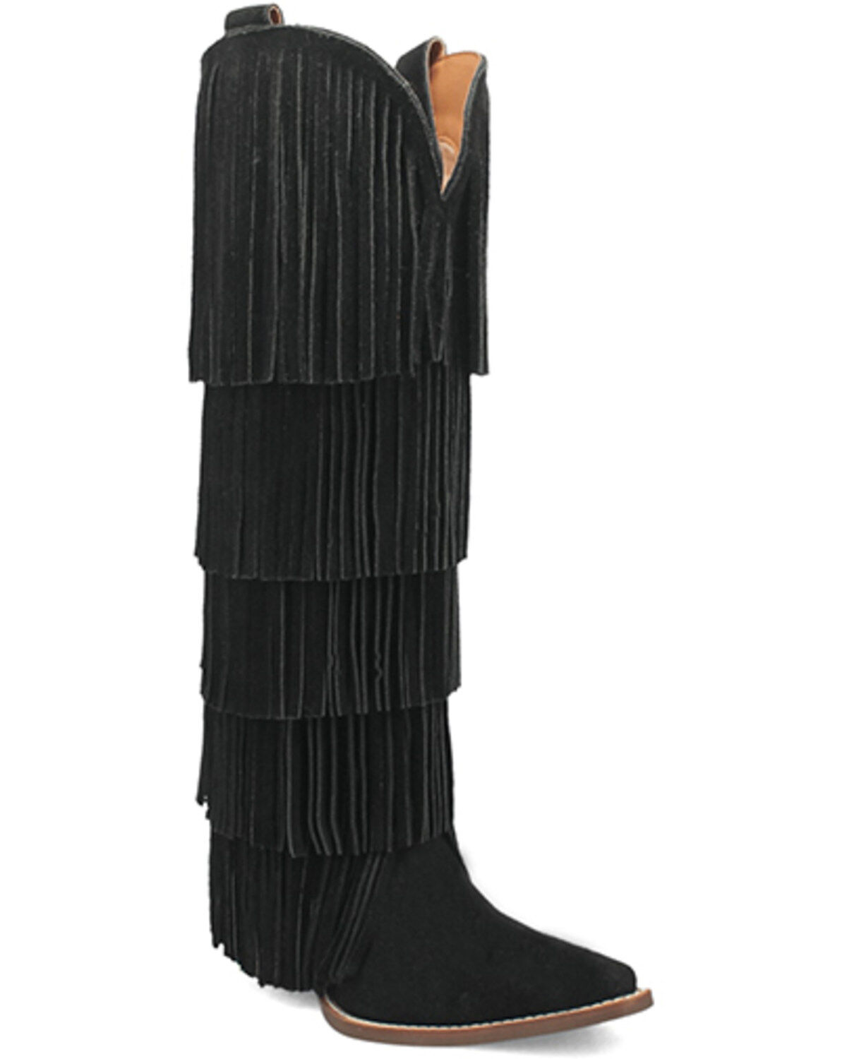 Dingo Women's Wild Child Suede Fringe Tall Western Boots - Snip Toe