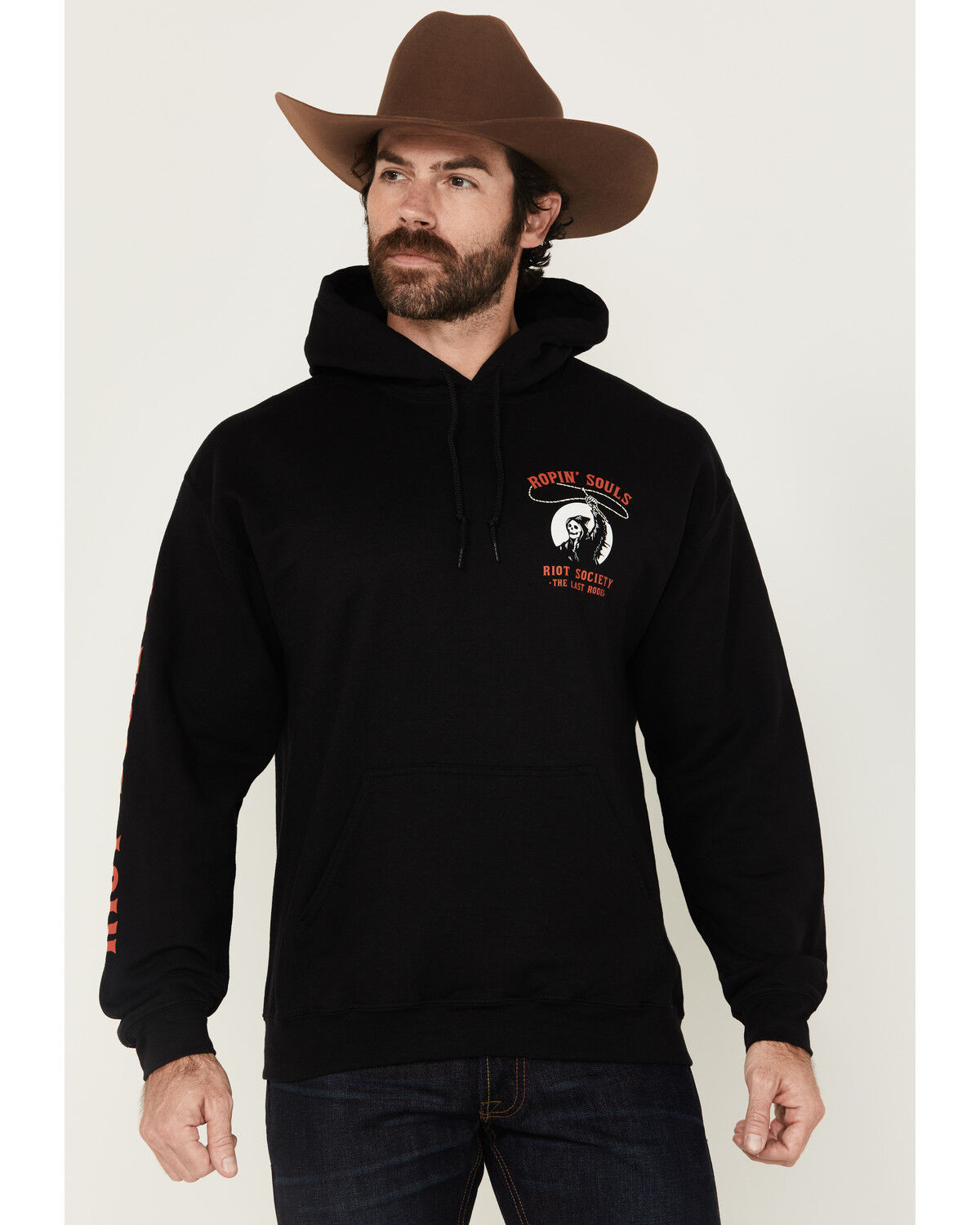 Riot Society Men's Boot Barn Exclusive Ropin' Souls Reaper Graphic Hooded Sweatshirt