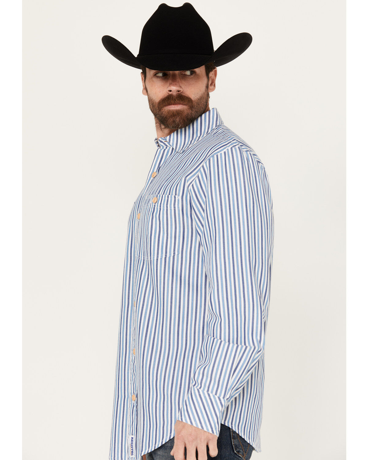 Resistol Men's Quest Striped Long Sleeve Button-Down Western Shirt