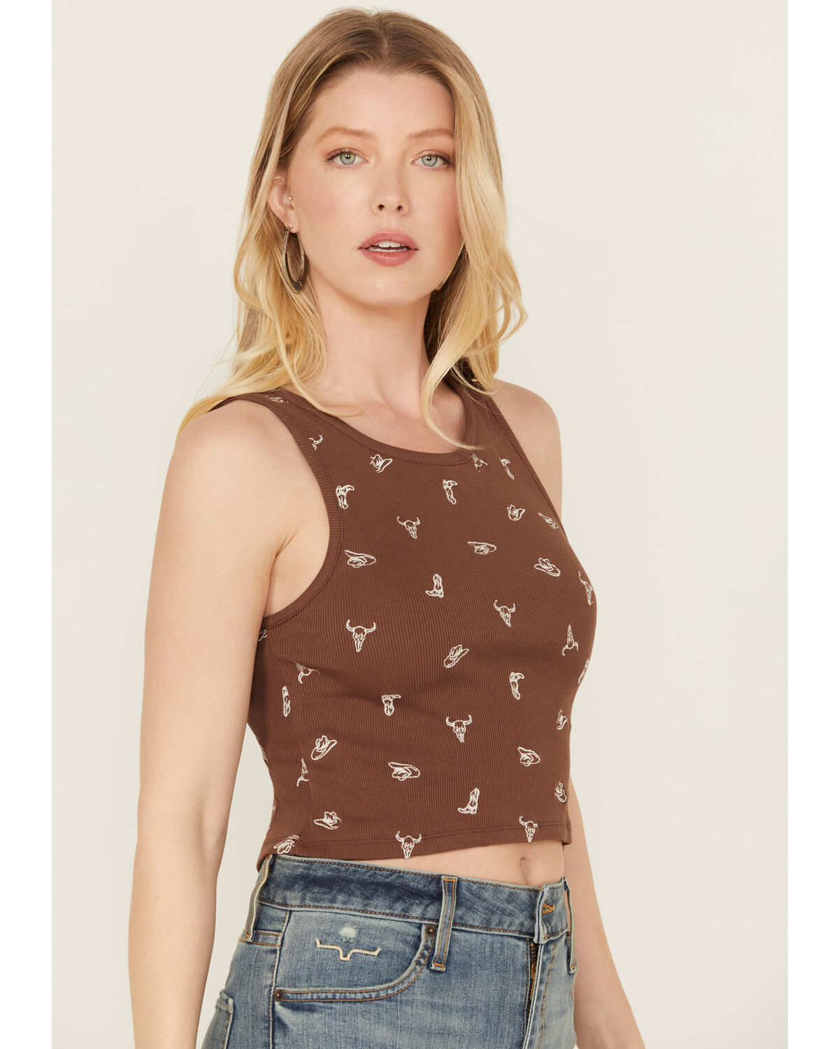 Discreture Women's Western Embroidered Cropped Tank