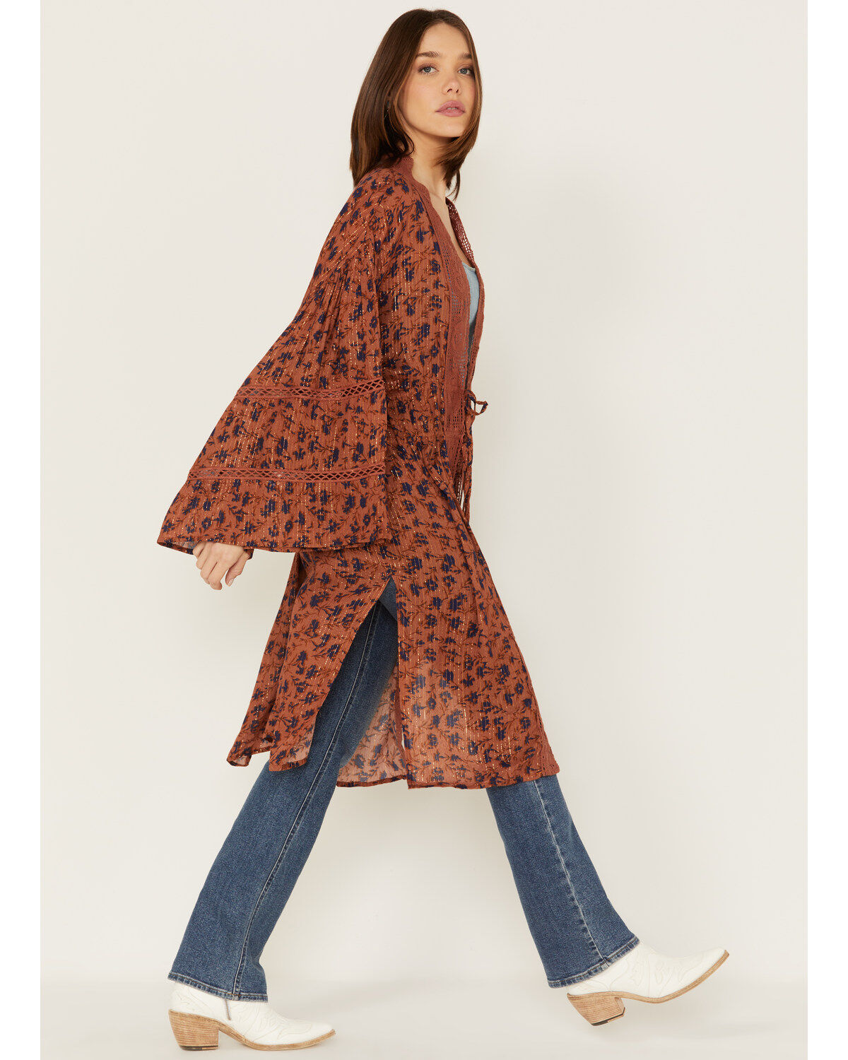 Jen's Pirate Booty Women's Floral Print Wildflower Trinity Kimono