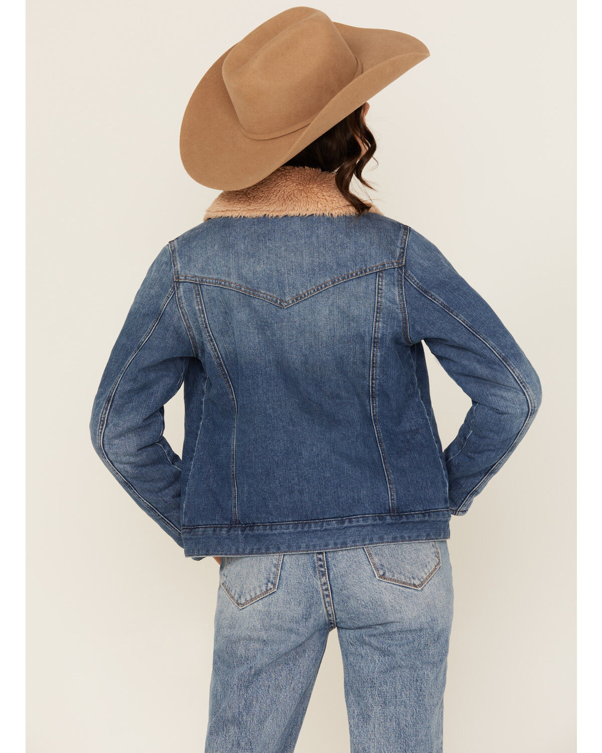 Shyanne Women's Saranac Dark Wash Sherpa Lined Denim Jacket