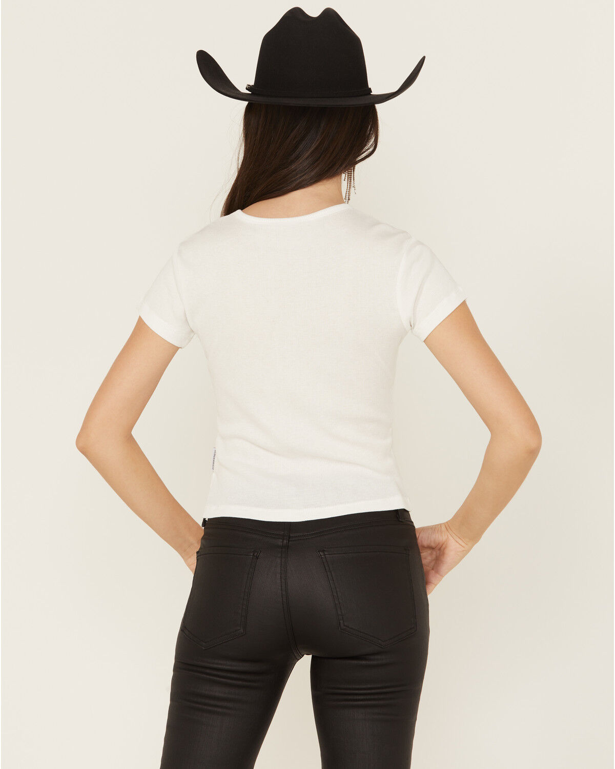 Wonderwest Women's Faceless Cowgirl Short Sleeve Baby Rib Tee