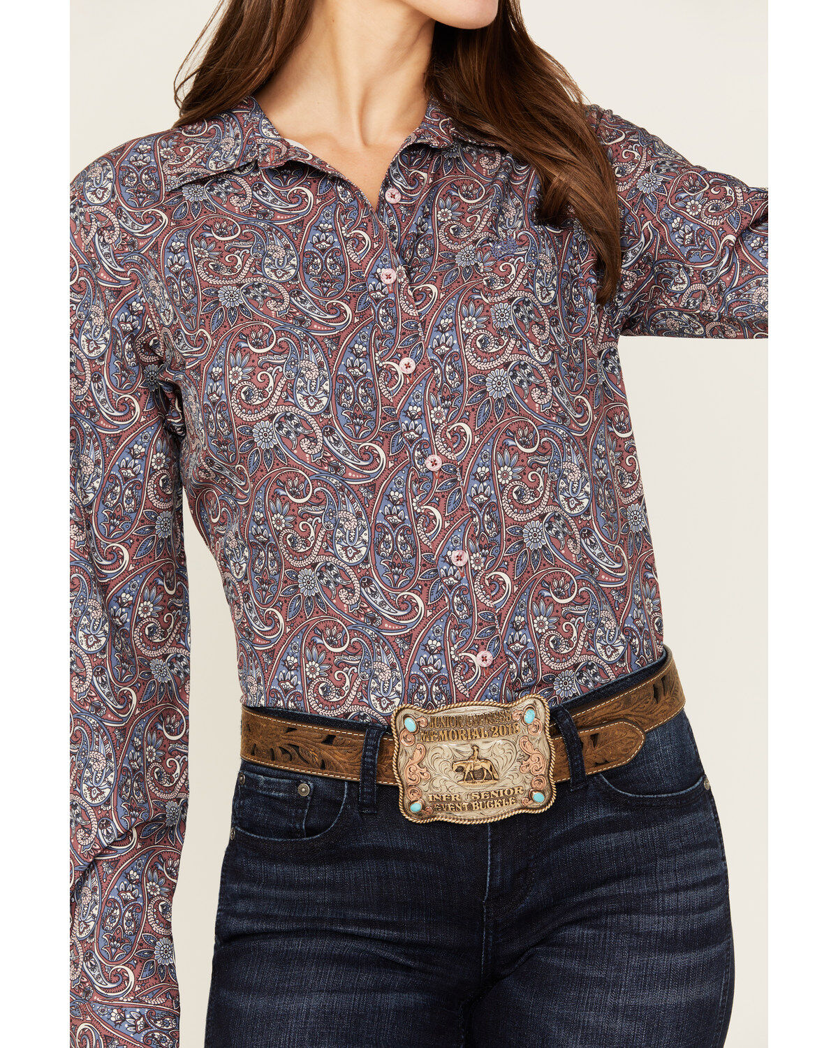 Cinch Women's ARENAFLEX™ Paisley Print Long Sleeve Button-Down Western Shirt