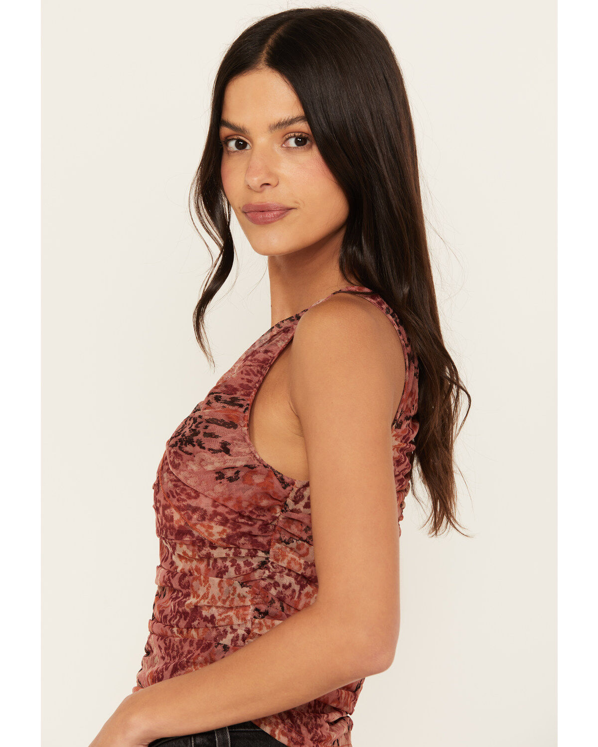 Beyond The Radar Women's Animal Print Mesh Tank