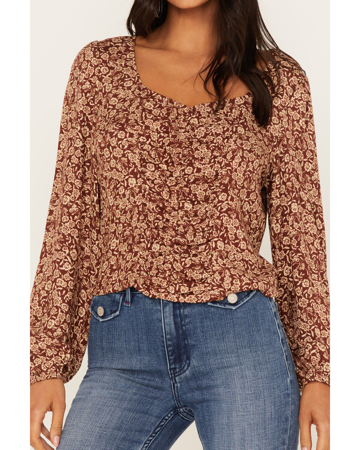 Idyllwind Women's Floral Print Smocked Top