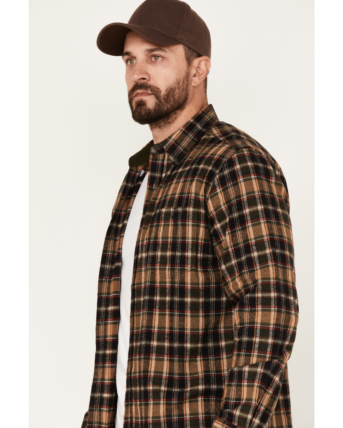 North River Men's Small Plaid Print Long Sleeve Button-Down Flannel Shirt