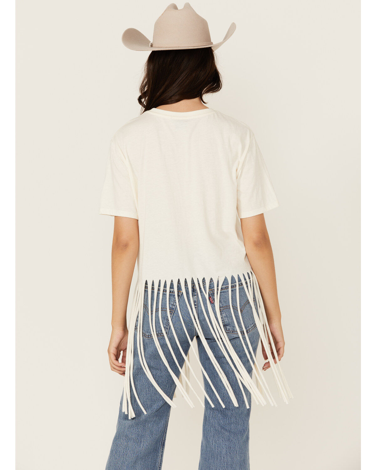 Rock & Roll Denim Women's Keep Her Wild Short Sleeve Fringe Graphic Tee