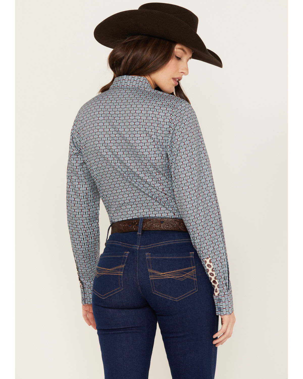 Cinch Women's Southwestern Long Sleeve Button-Down Western Shirt