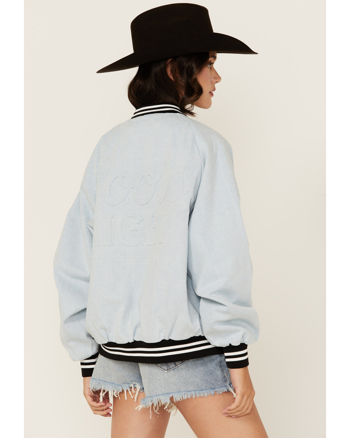 The Laundry Room Women's Denim Coors Ghost Stadium Bomber Jacket