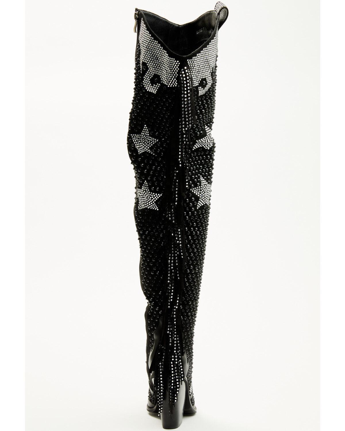 Azalea Wang Women's Nella Over The Knee Embellished Fringe Tall Fashion Boots - Snip Toe