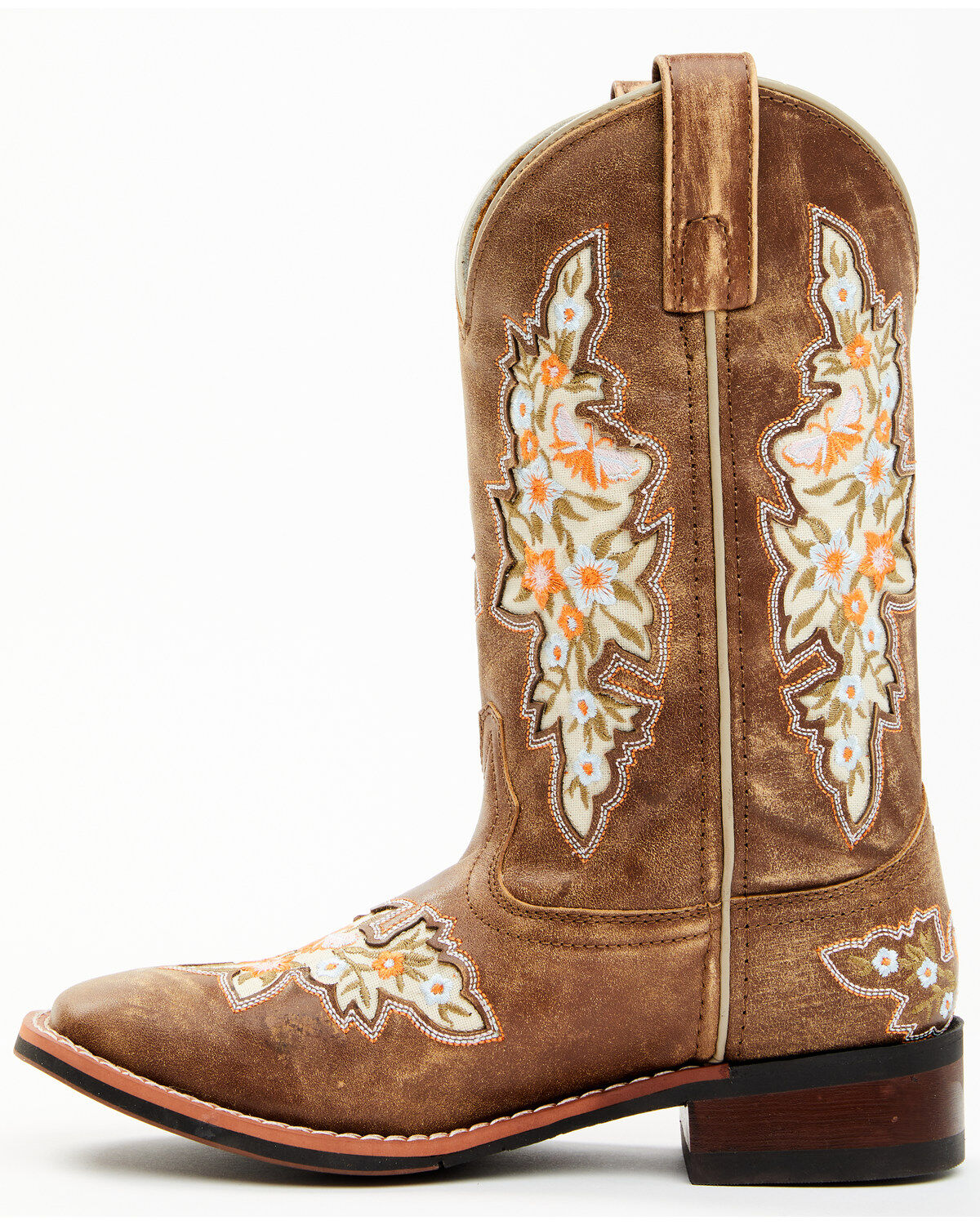Laredo Women's Flower Inlay Western Performance Boots - Broad Square Toe
