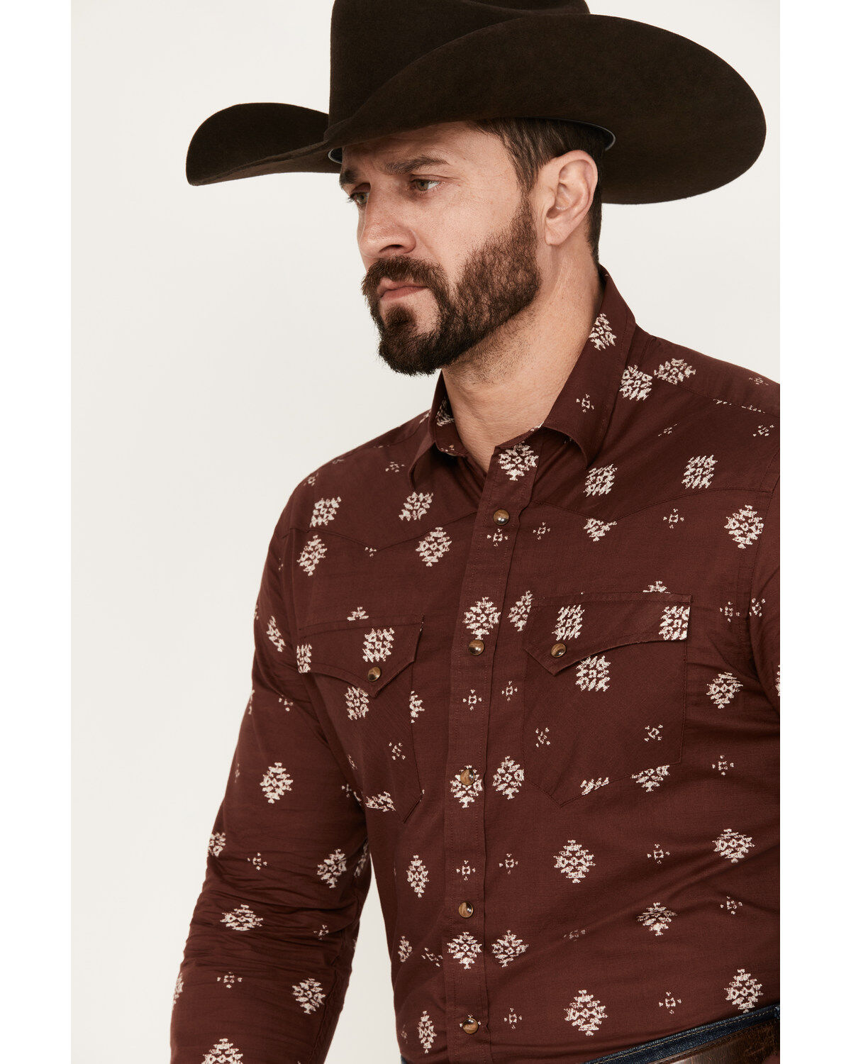 Pendleton Men's Laramie Diamond Print Long Sleeve Western Snap Shirt
