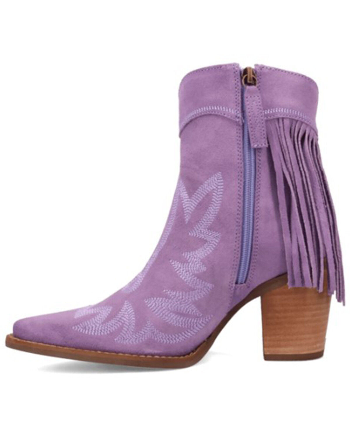 Dingo Women's Wild Sage Suede Fringe Western Booties - Round Toe