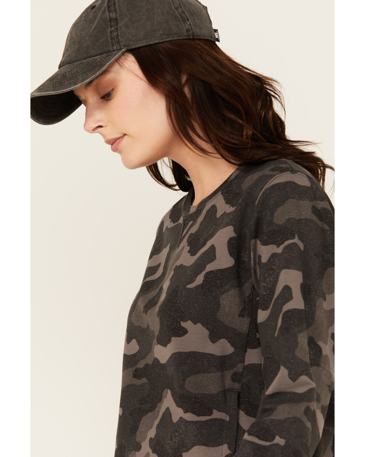 Lucky Brand Workwear Women's Camo Print French Terry Crewneck Sweatshirt
