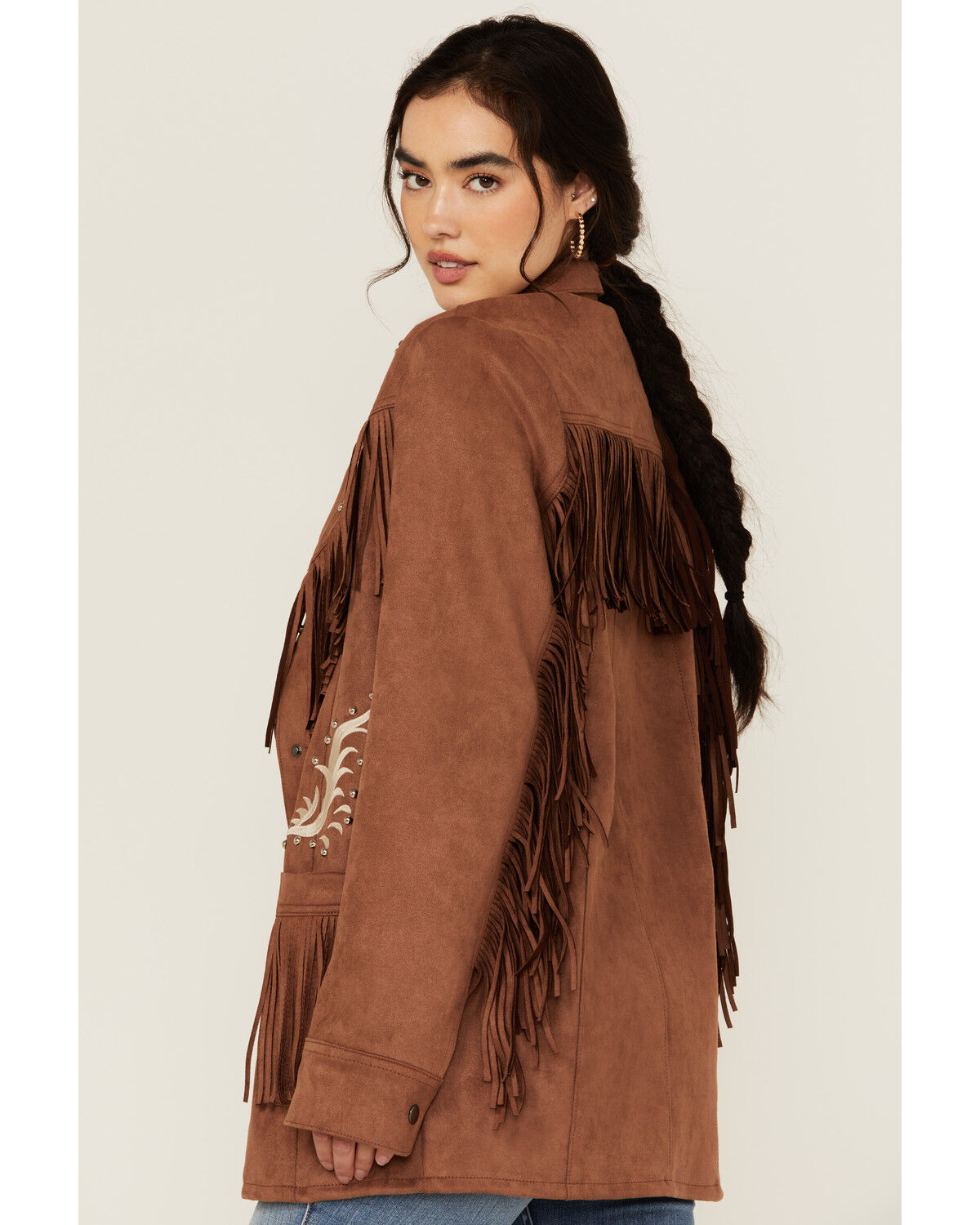 Rock & Rock Denim Women's Suede Fringe Jacket