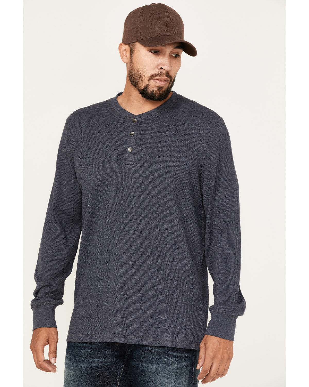 North River Men's Heathered Waffle Long Sleeve Henley Shirt