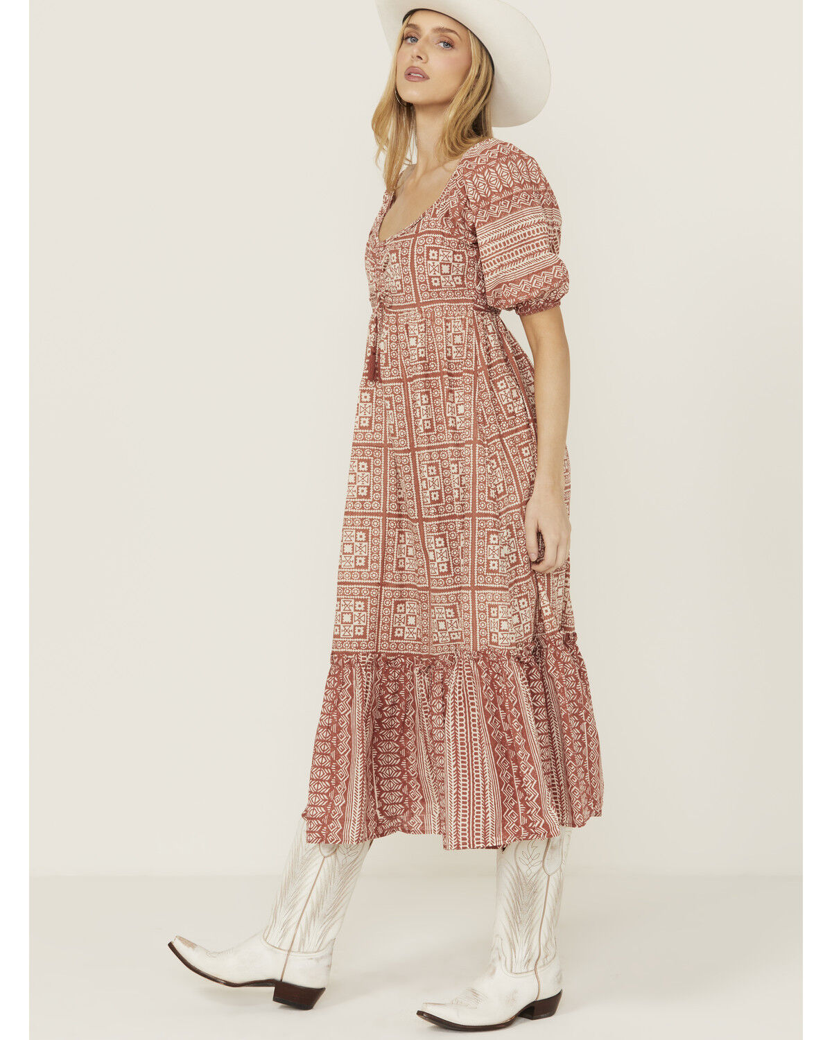 Cleobella Women's Joely Southwestern Print Short Sleeve Midi Dress