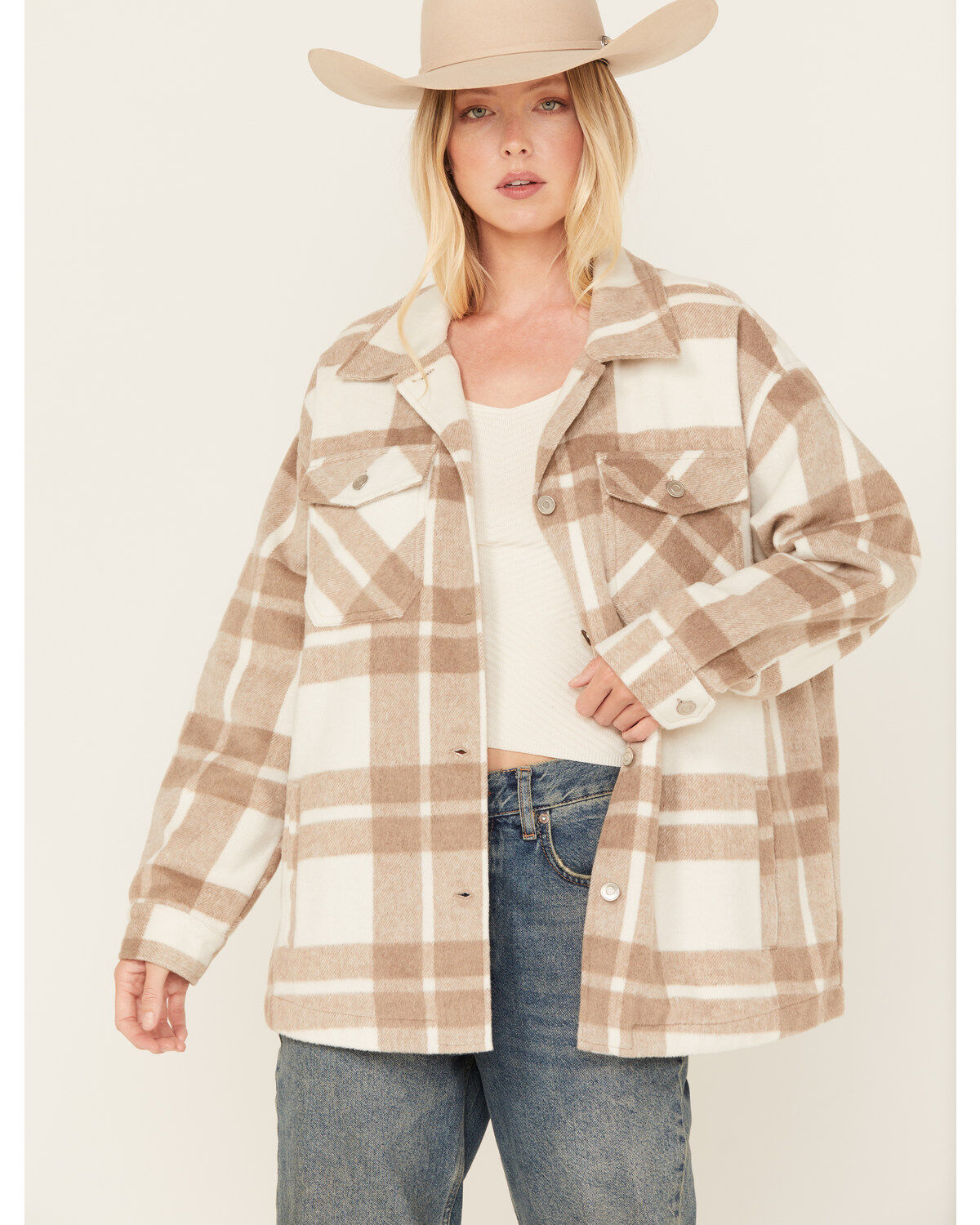 26 International Women's Plaid Print Shacket