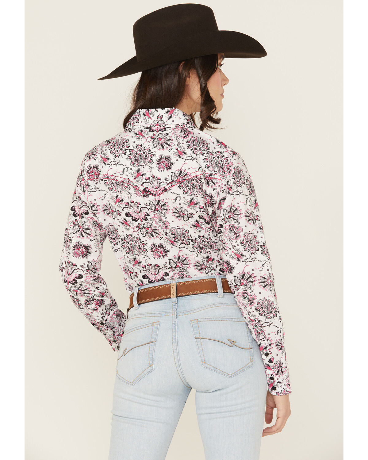 Cowgirl Hardware Women's Paisley Print Long Sleeve Snap Stretch Western Shirt