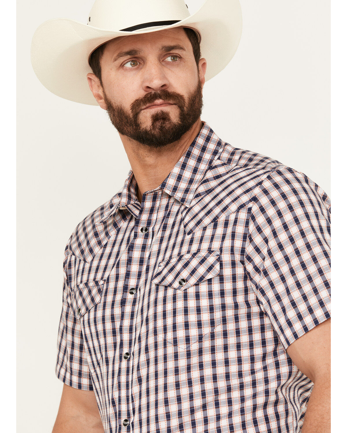 Gibson Trading Co Men's Pointed Arrow Plaid Short Sleeve Western Snap Shirt