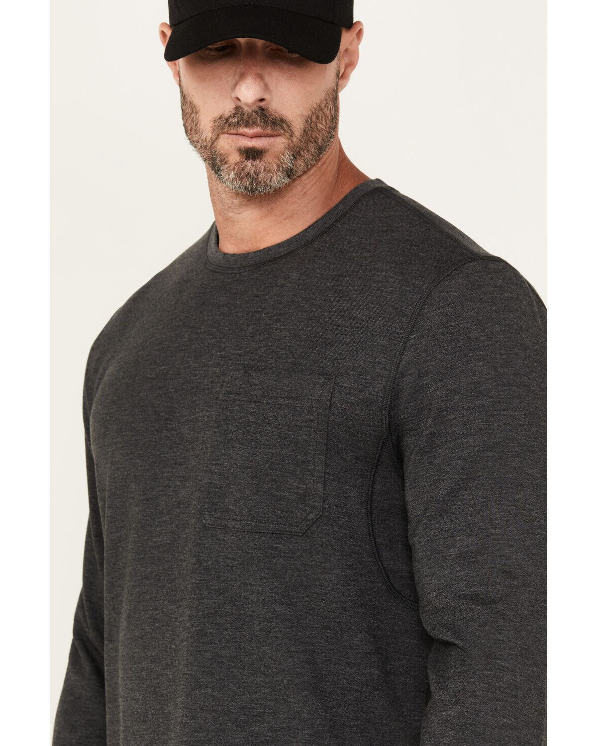Lucky Brand Workwear Men's Textured Knit Long Sleeve Pocket Tee