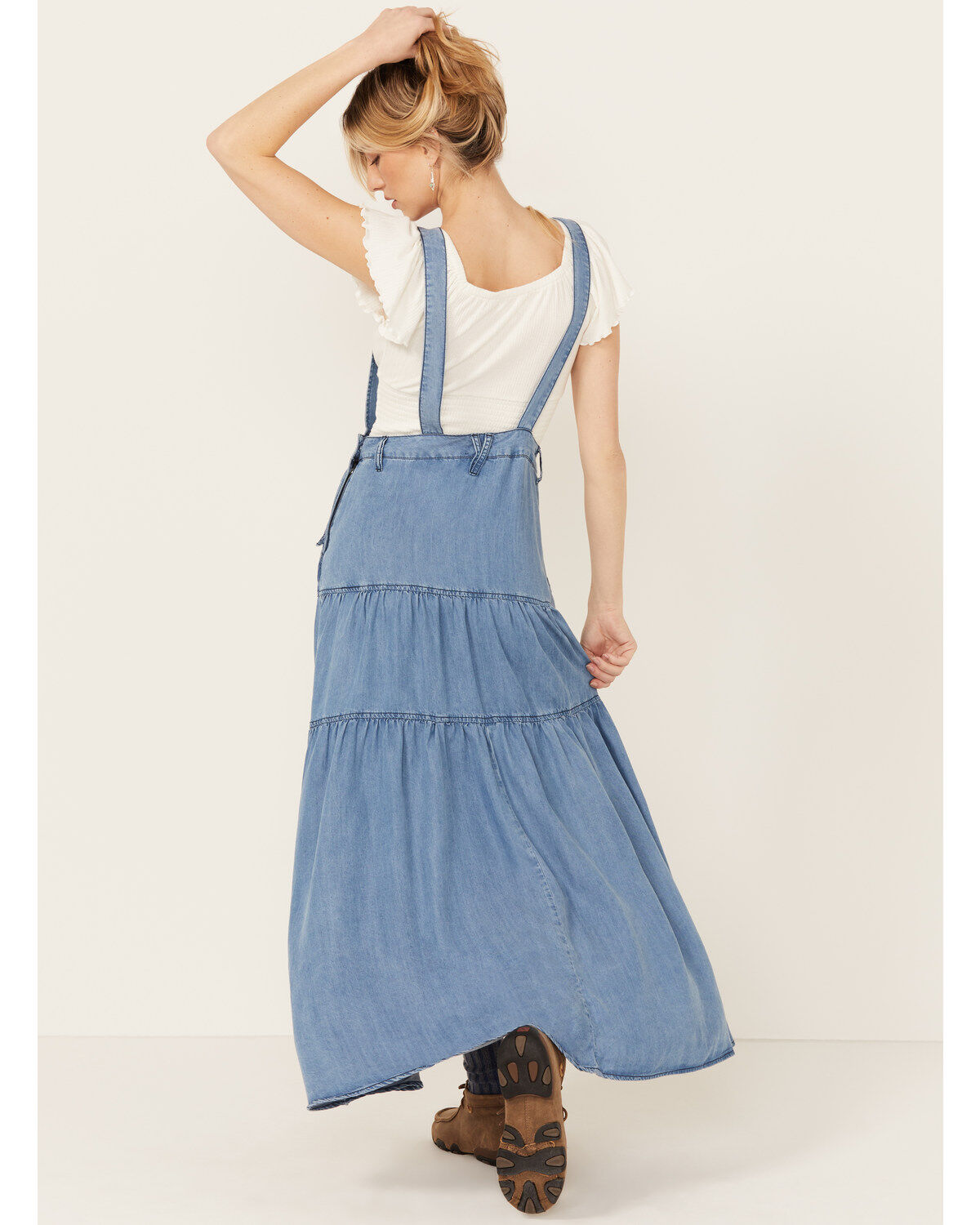 Vibrant Denim Women's Medium Wash Overall Denim Dress