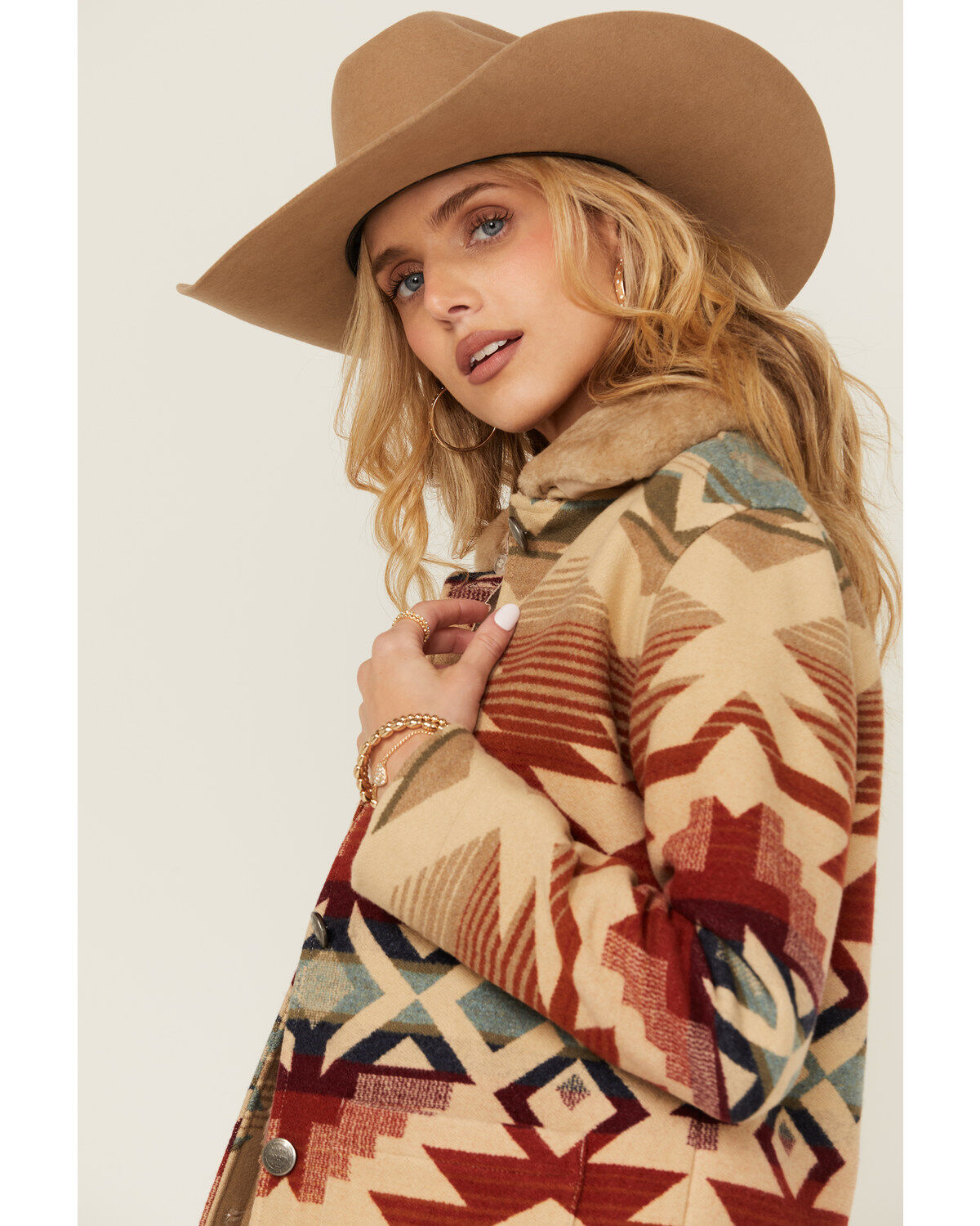 Pendleton Women's Sherpa Collar Printed Coat