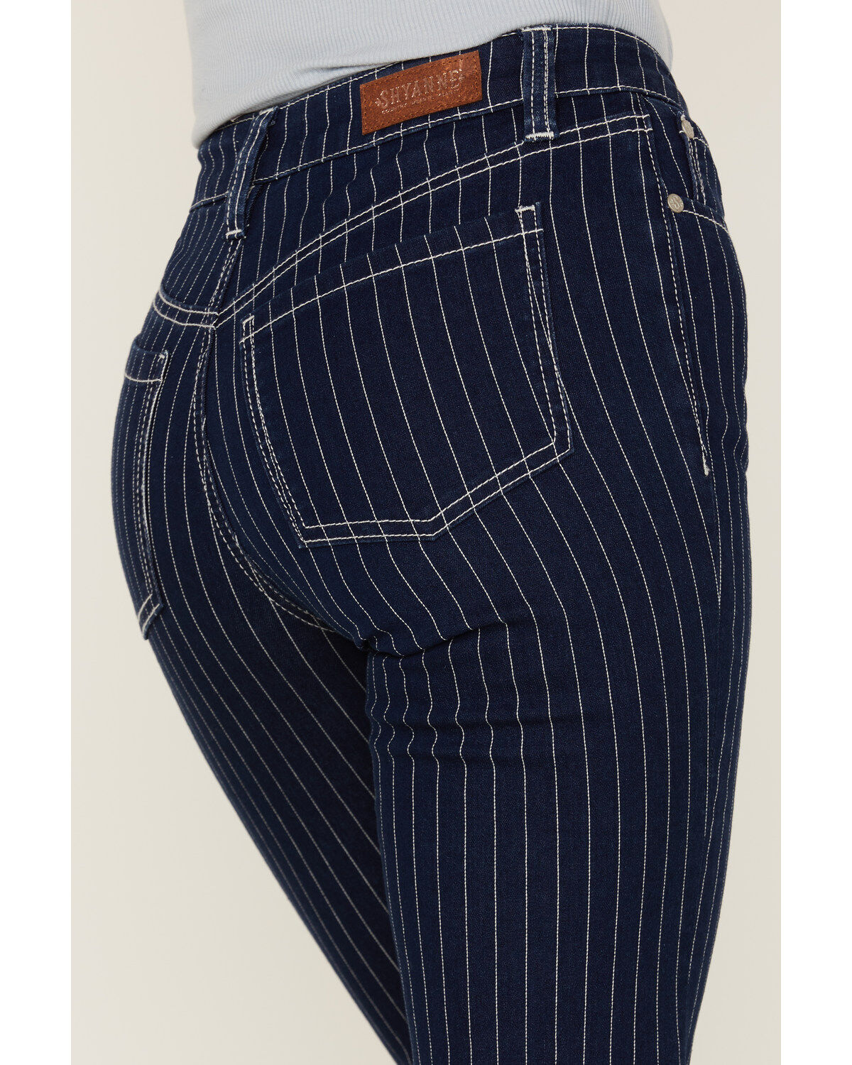 Shyanne Women's Mr. Flare Retro Stripe Flare Jeans