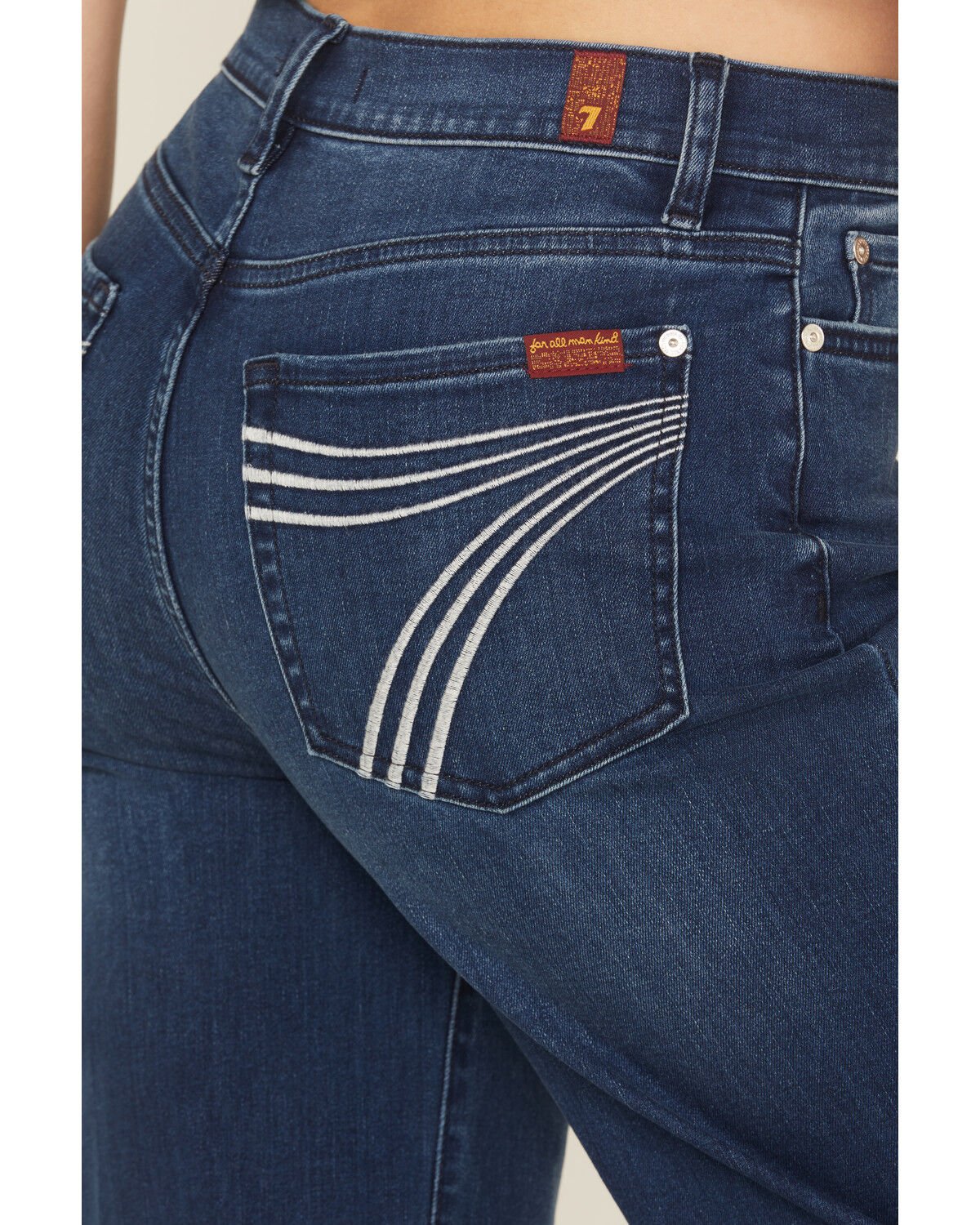 7 For All Mankind Women's Crater Dark Wash Ultra High Rise Dojo Stretch Denim Jeans