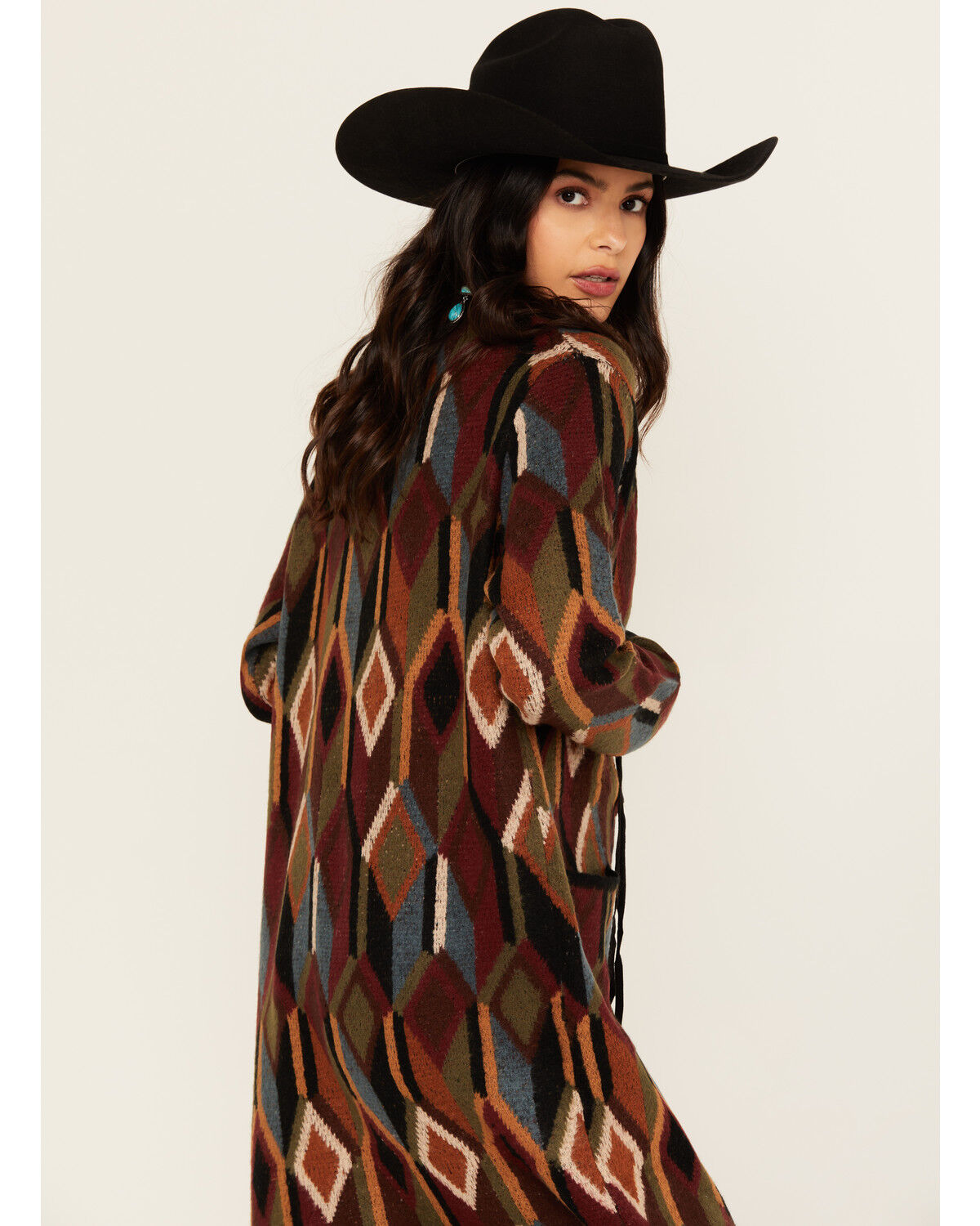 Cotton & Rye Women's Mosaic Concho Long Cardigan