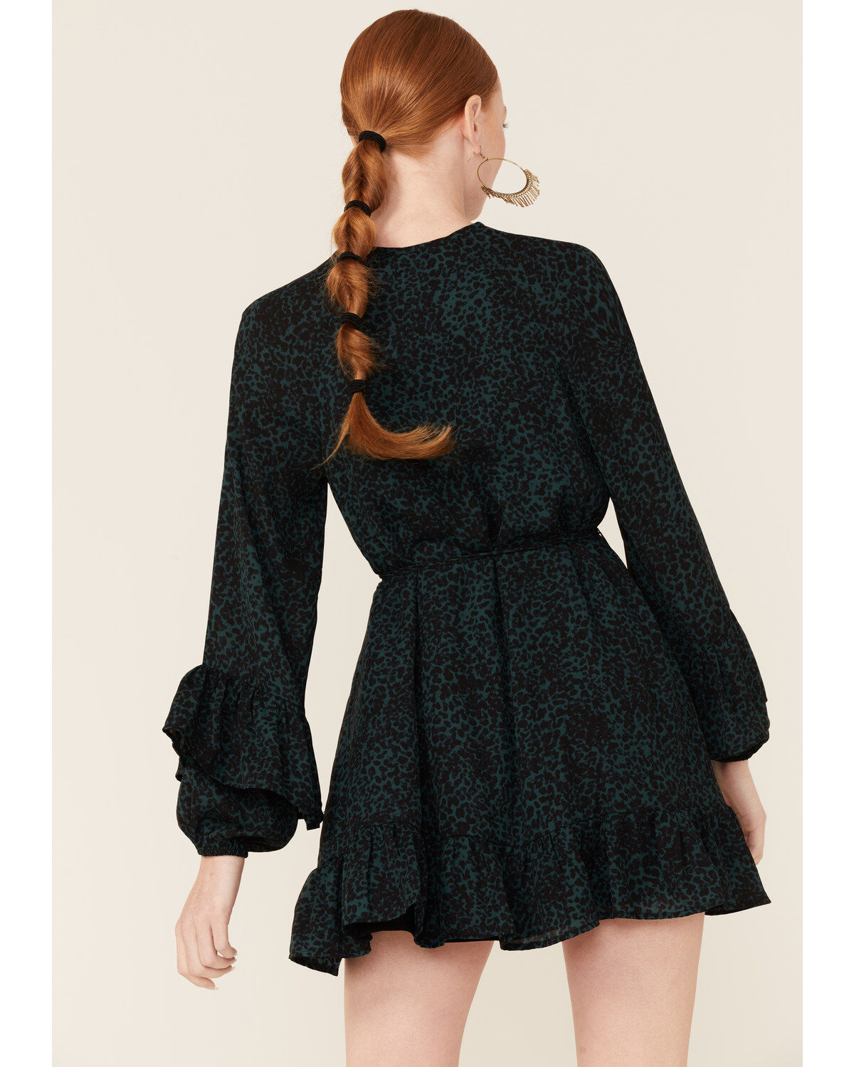 Shyanne Women's Green Animal Print A-Line Mini Dress