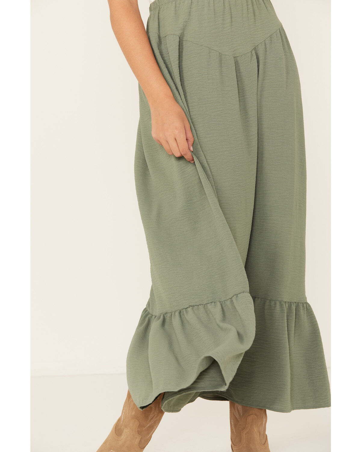 Originality Women's Front Yoke Midi Skirt