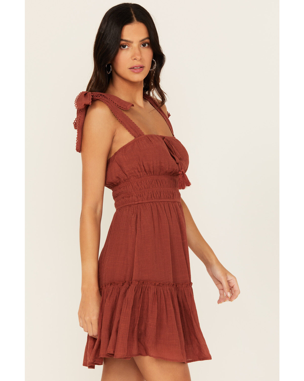 Trixxi Women's Smocked Waist Mini Dress