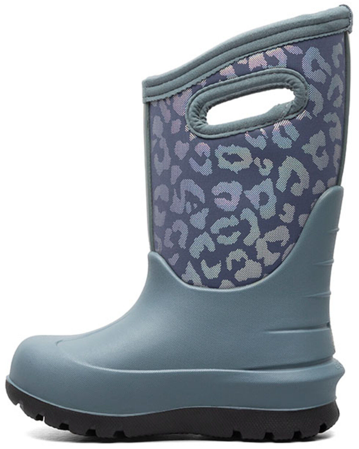 Bogs Girls' Neo Classic Metallic Leopard Print Waterproof Boots - Round Toe