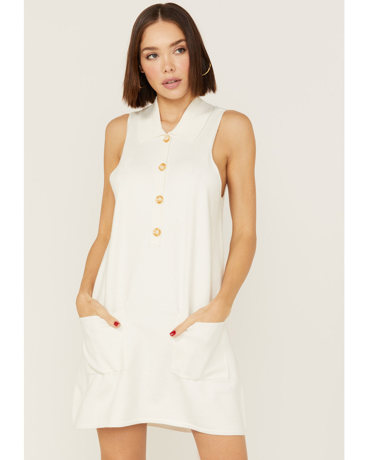 Show Me Your Mumu Women's Shifty Sweater White Mini Dress