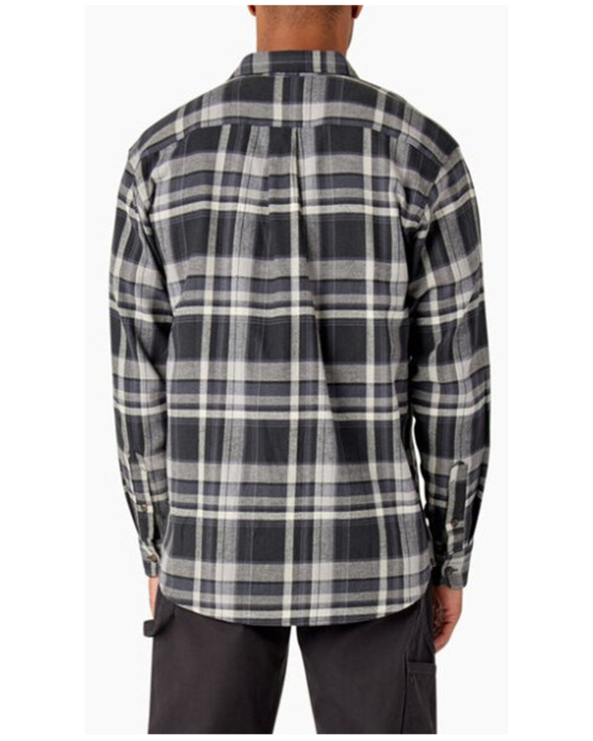 Dickies Men's Flex Plaid Print Long Sleeve Button-Down Flannel Work Shirt